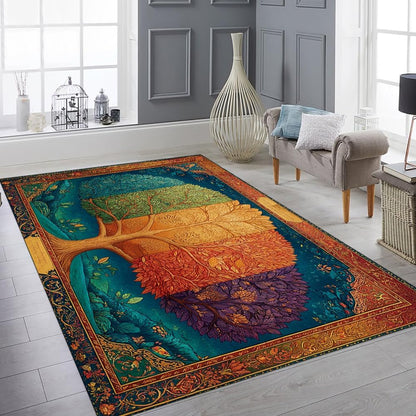Tree of Life Area Rug – Bohemian Mandala Carpet for Living Room, Bedroom, Meditation Space, Yoga, Spiritual Home Décor – Large Soft Floor Mat for Indoor Decoration (TOL08)