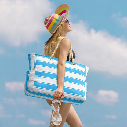 Becokan Beach Bags for Women Large Waterproof Beach Tote Bag Zipper Beach Bags Waterproof Sandproof Swim Pool Bag Large Tote