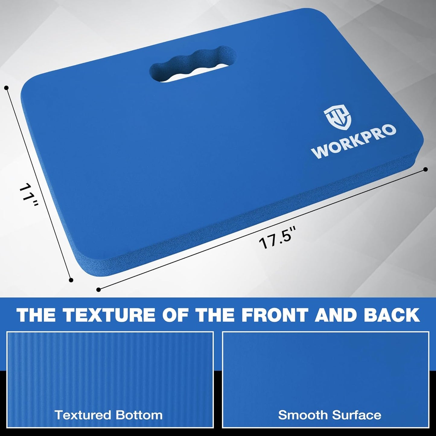 WORKPRO Extra Thick Kneeling Pad, Soft NBR Foam Cushioning for Knee, Large Foam Kneeler Mat for Gardening, Bathing Baby, Exercise, Workout Supplies, 17.5 x 11 x 1.5 in, Black