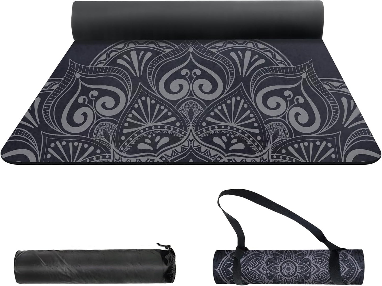 nuveti Yoga Mat Print Extra Thick TPE Non Slip Fitness Exercise Mat with Carrying Bag,72"x24" Extra Thick 6MM Exercise & Workout Mat for Yoga, Pilates Fitness and Floor Exercises - Colors A