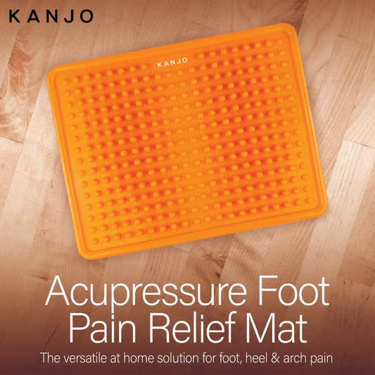 Kanjo Acupressure Foot Pain Relief Mat | Pressure Point Foot Massager for Plantar Fasciitis, Heel Pain & Arch Pain Relief | for Use at Standing Desk