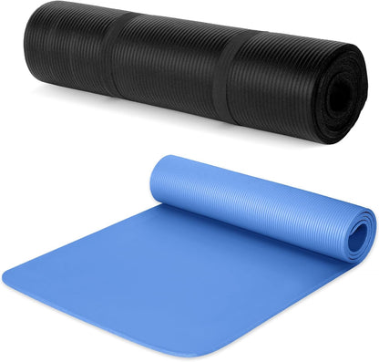 Woanger Yoga Mats (72x24) 3/8 Inch Thick Exercise Yoga Mat for Home Workout with Strap Non Slip Pilates Gym Supplies for Women Men