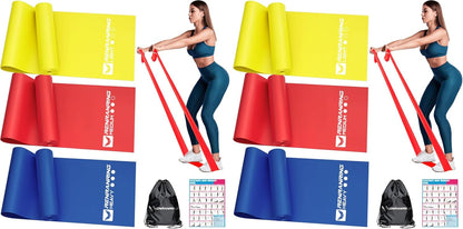 RENRANRING Resistance Bands for Working Out, Exercise Bands for Physical Therapy, Stretch, Recovery, Pilates, Rehab, Strength Training and Yoga Starter Set