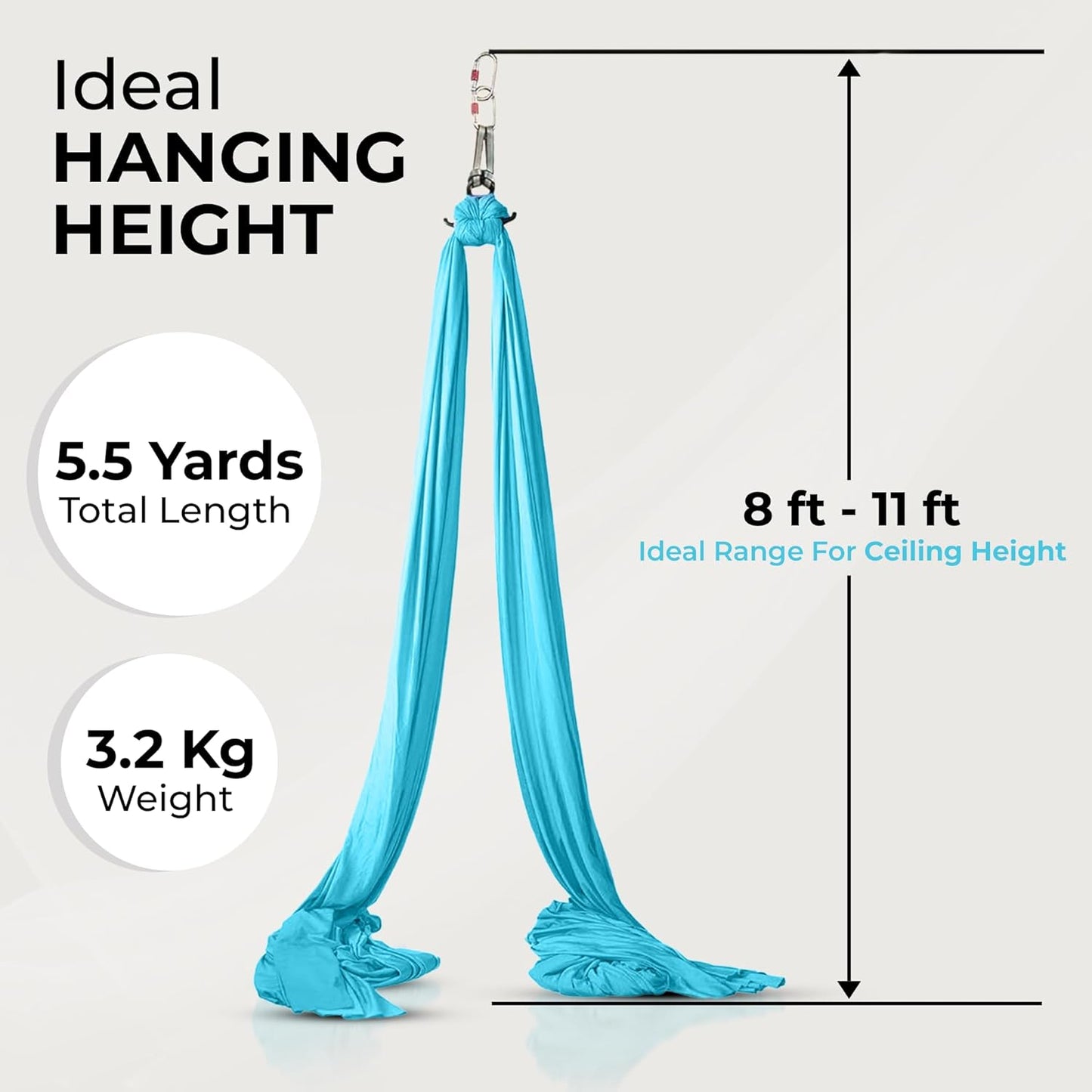 LOTUS78 Aerial Yoga Hammock 5.5 Yards (198 Inches) – Premium Aerial Silk Swing for Antigravity Fitness, Inversion Therapy, Strength & Flexibility | Purple | Yoga Trapeze for Home & Studio