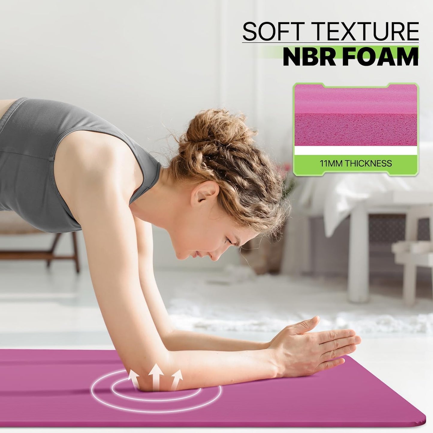 Yoga Mat 11mm Extra Thick TPE Pilates Mat 73"L x 32"W, Non-Slip, Odorless & Tear-Resistant with Carrying Strap, Unisex Design for Home Gym, Floor Exercises, Meditation & Workouts
