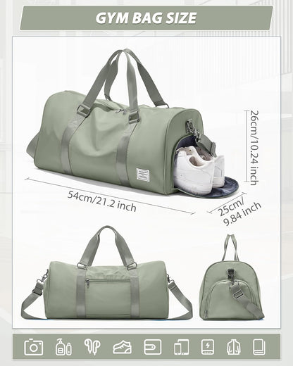 Gym Bag Womens Mens with Shoes Compartment and Wet Pocket Travel Duffel Bag for Women for Plane Sport Gym Tote Bags Swimming Yoga Waterproof Weekend Overnight Carry on Bag Hospital Holdalls - Colors A