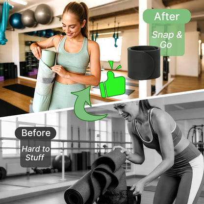 Aolamegs Yoga Mat Strap Slap Band-Instant One Snap Holder Keeps Mats Tightly Rolled & Secure -Soft Silicone Gym Accessories