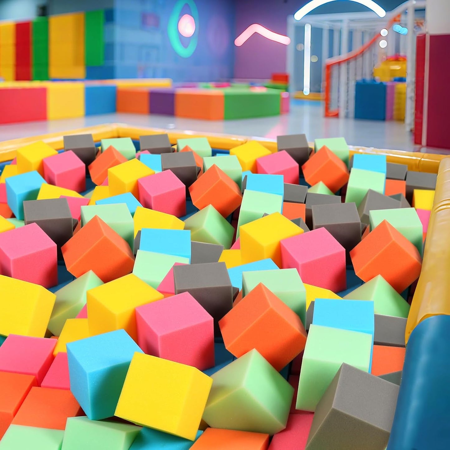24PCS Foam Cubes 5"x5"x5"- Foam Pit Blocks Set, Soft Stacking Blocks for Indoor Games,Trampolines, Gymnastics, Parkour & Action Sport (6 Colors)