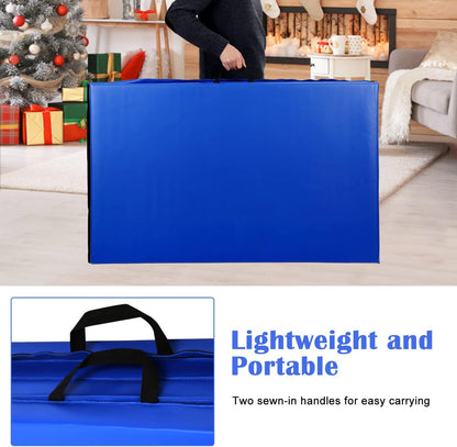 Gymnastics Mat for Tumbling, Folding Tumbling Mat Exercise Mat Gym Mat Tumbling Mats for Kids, Adults, PU Leather Yoga Mat with Carrying Handles