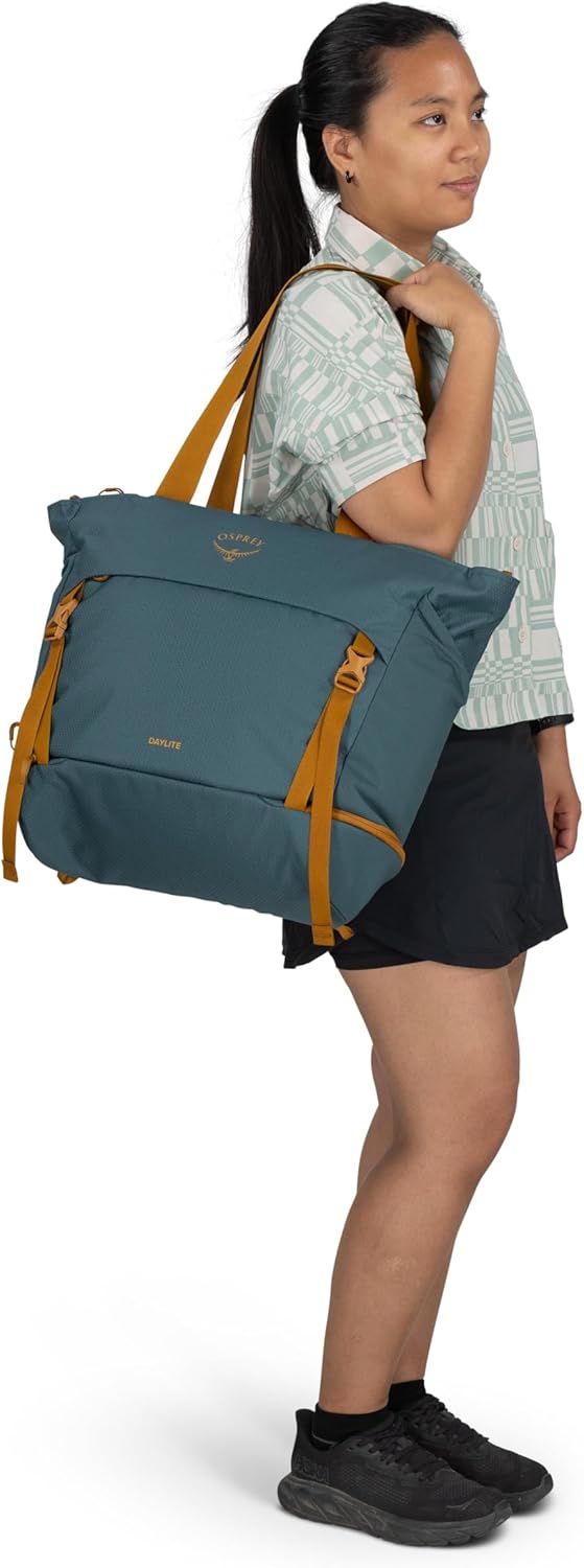 Osprey Daylite Large Tote Weekend Pack - Shoulder or Backpack Carry with Laptop Sleeve & Shoe Compartment, Torrent Blue