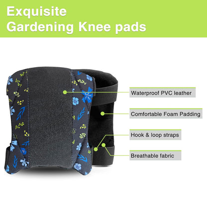 Garden Knee Pads for Men and Women, Lightweight Waterproof KneePads for Gardening, Anti Slip Leather Foam Padding Kneeling Pads for Flooring and Carpet Cleaning, House work, Gardening Maintain, Knee Protector,Gray