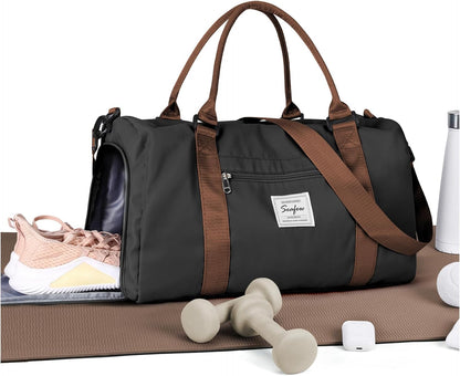 Gym Bag Womens Mens with Shoes Compartment and Wet Pocket Travel Duffel Bag for Women for Plane Sport Gym Tote Bags Swimming Yoga Waterproof Weekend Overnight Carry on Bag Hospital Holdalls - Colors B