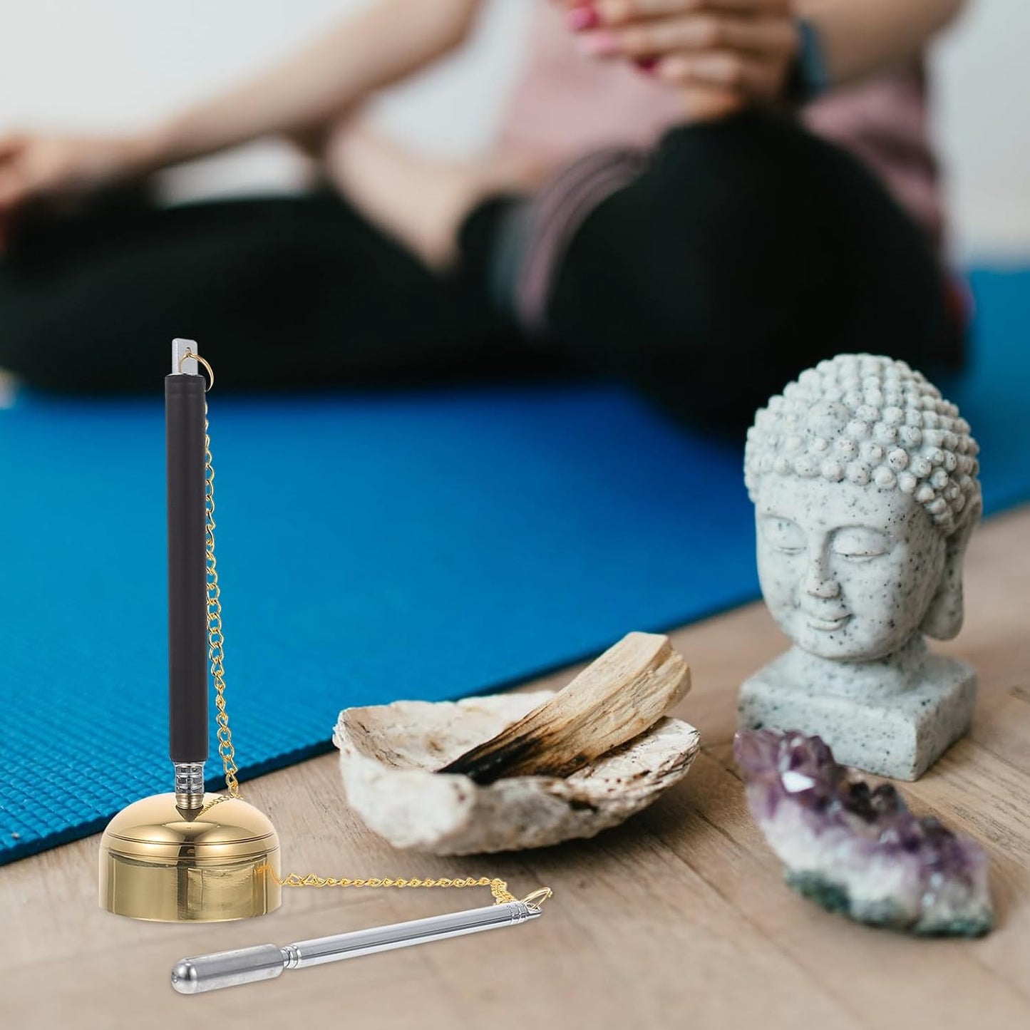 VOSAREA Tingsha Bell Buddhist Chime Meditation Chime Bells Buddhist Lucky Symbols Tingsha Cymbals Temple Dharma Ritual Utensil