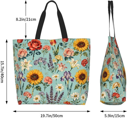 Tote Shoulder Bag Large Durable Reusable Eco-friendly Handbag Lightweight Stylish for Daily Use-19.7x15.7x5.9 Inch - Colors B