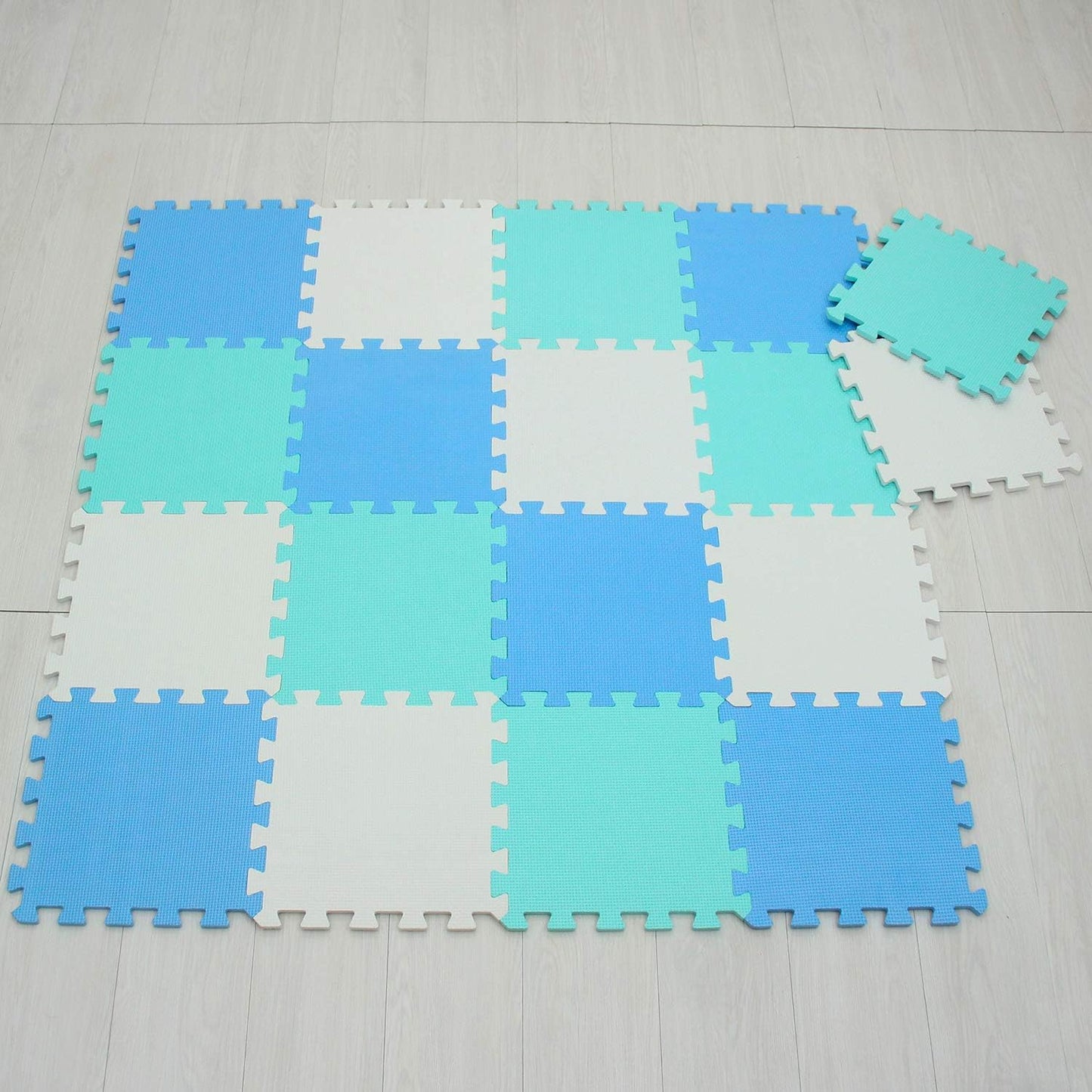 meiqicool Foam Play Mat Thick Soft EVA Interlocking Foam Floor Mats Children Yoga Exercise Multi Jigsaw Puzzle Blocking Board Kids Playmats Play Grey 18 Piece L