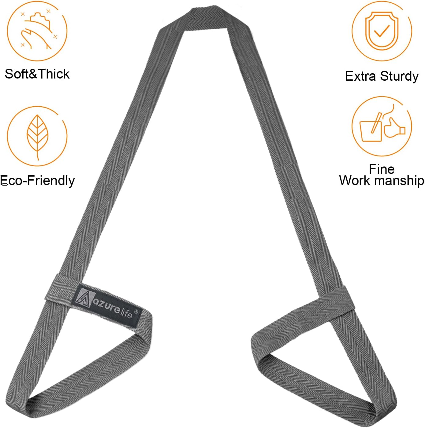 A AZURELIFE [MAT NOT Included] Yoga Mat Sling, Yoga Mat Straps for Carrying, Easy-Cinch Yoga Mat Holder Strap