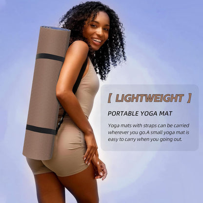Yoga Mat Non Slip, Anti-Tear 1/4" & 2/5" Thick TPE Yoga Mats for Women and Men, a stylish and practical dual-tone yoga mat.72"x24" Exercise & Fitness Mat with Carrying Strap, Workout Mats for Yoga, Pilates and Floor Exercise