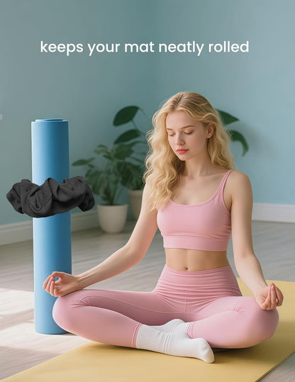 Yoga Mat Scrunchie - Holds Your Yoga Mat in Style - Durable & Elasticity Fabric - Fits All Standard Yoga Mats (mat not included)