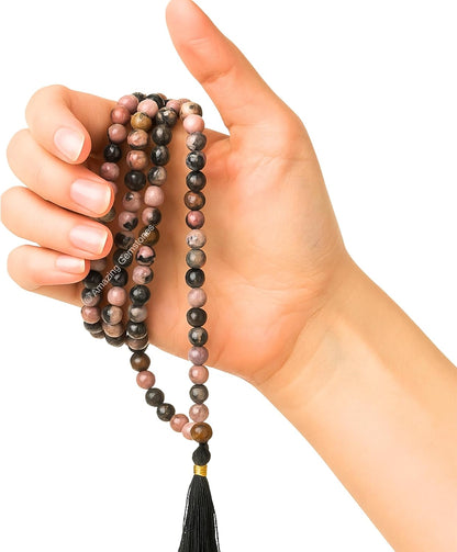 Amazing Gemstone 108 Beads Handmade Mala (Knotted, Rudraksha) - Colors A