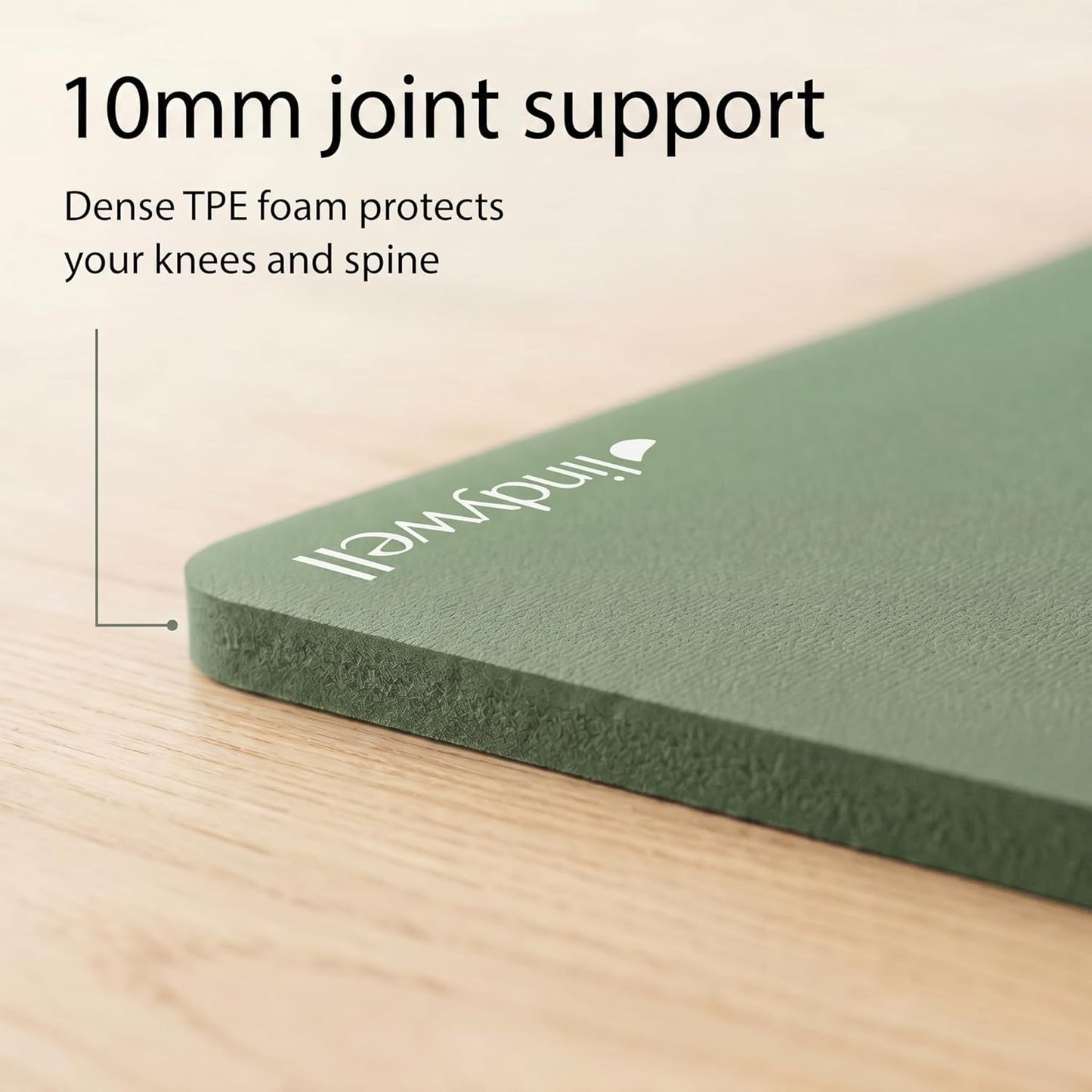 Lindywell Pilates Yoga Workout Mat Non Slip 6mm, 8mm, 10mm Thick - 6ft x 26in
