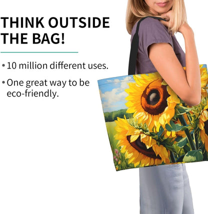 Tote Shoulder Bag Large Durable Reusable Eco-friendly Handbag Lightweight Stylish for Daily Use-19.7x15.7x5.9 Inch - Colors B