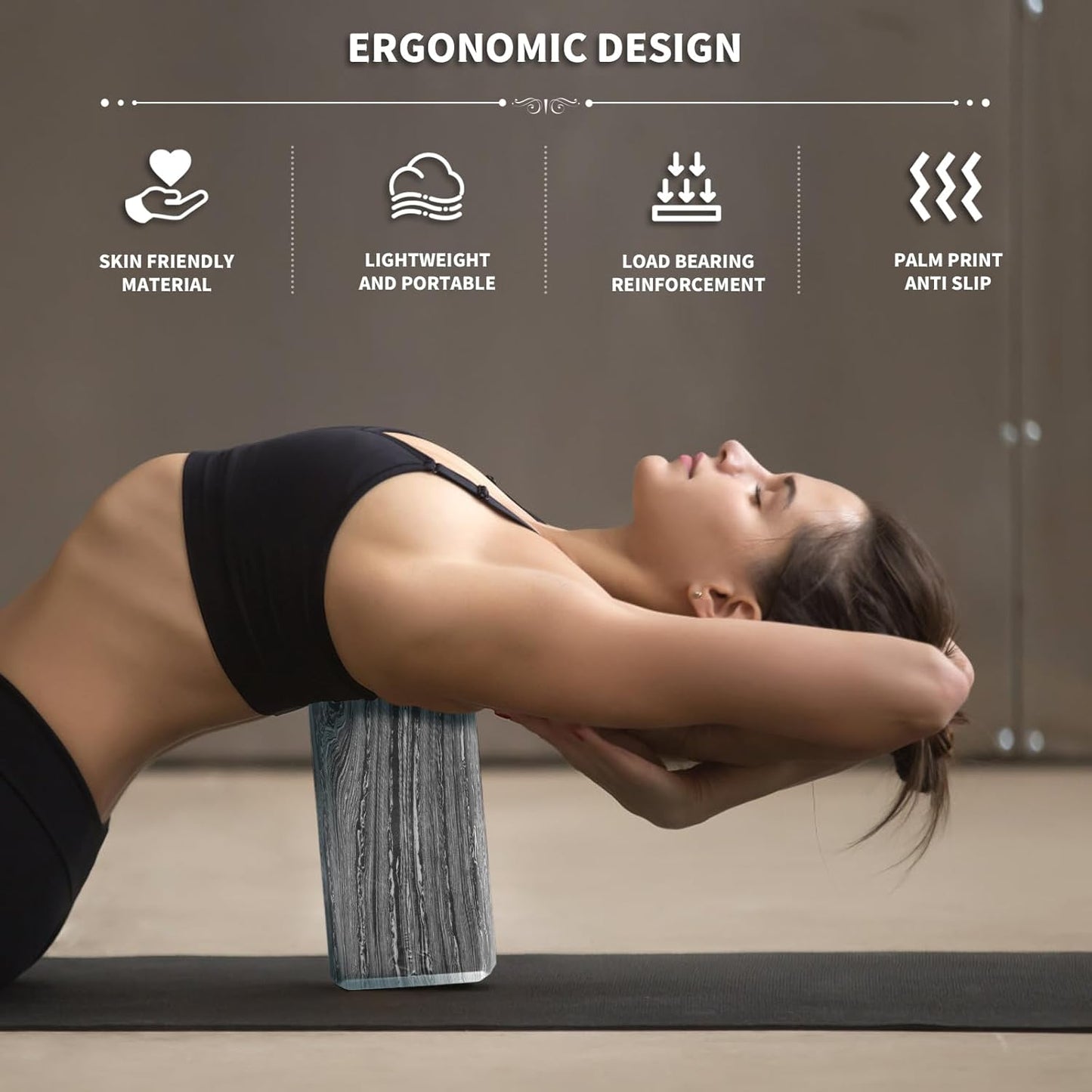 2-Pack Yoga Blocks, High-Density 9"x6"x3" Yoga Brick Foam Blocks Non-Slip EVA Foam Block Yoga Props Accessories for Yoga Pilates Stretching and Meditation