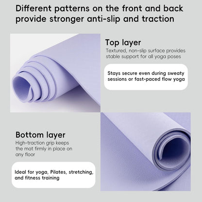 Extra Wide Yoga Mat 72" x 32", 6mm Non Slip TPE Exercise Mat with Carrying Strap, Large Workout Mat for Yoga, Pilates, Stretching, HIIT & Home Gym