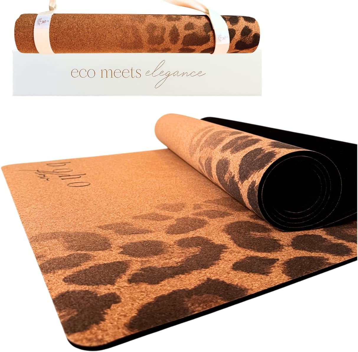 Designer Cork Yoga Mat – Signature Aesthetics on Quality Portuguese Cork with 5mm Solid Tree Rubber Base for Lasting Stability – Non Slip Grip, Odor Free and Non Toxic