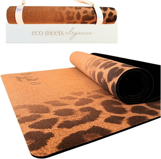 Designer Cork Yoga Mat – Signature Aesthetics on Quality Portuguese Cork with 5mm Solid Tree Rubber Base for Lasting Stability – Non Slip Grip, Odor Free and Non Toxic