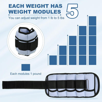 PATIKIL Adjustable Ankle Weights Wrist Leg Arm Weights Sandbags for Women Men Strength Training Weight Yoga Jogging Walking Aerobics