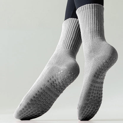 Tergy 8 Pairs Long Yoga Socks with Grip for Women Anti Skid Gripper Socks No Slip Socks for Pilates, Barre, Dance,Yoga
