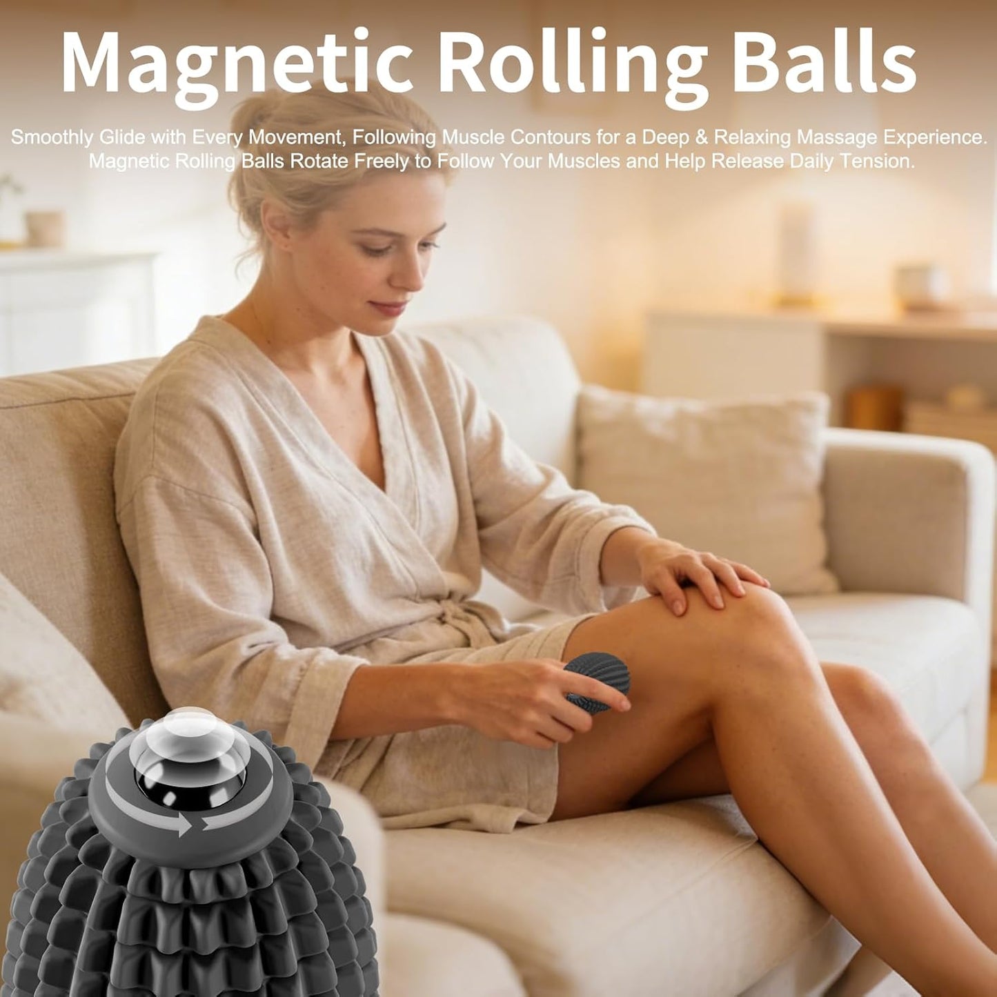 Vibrating Massage Ball for Plantar Fasciitis, Silicone Trigger Point, Myofascial Massage Ball, Deep Tissue Roller for Back, Neck, Foot, Muscle Recovery, Hip & Psoas Release Tool (Blue)