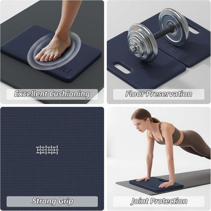 ILILI Yoga Knee Pad Foldable, TPE Soft Pad 24*17*0.5inch (Folding Size 17*12*1inch) for Knee Push-ups, Plank Support＆Elbow/Knee Support, Portable and Lightweight for Yoga Pilates, Fitness Exercise, Outdoor