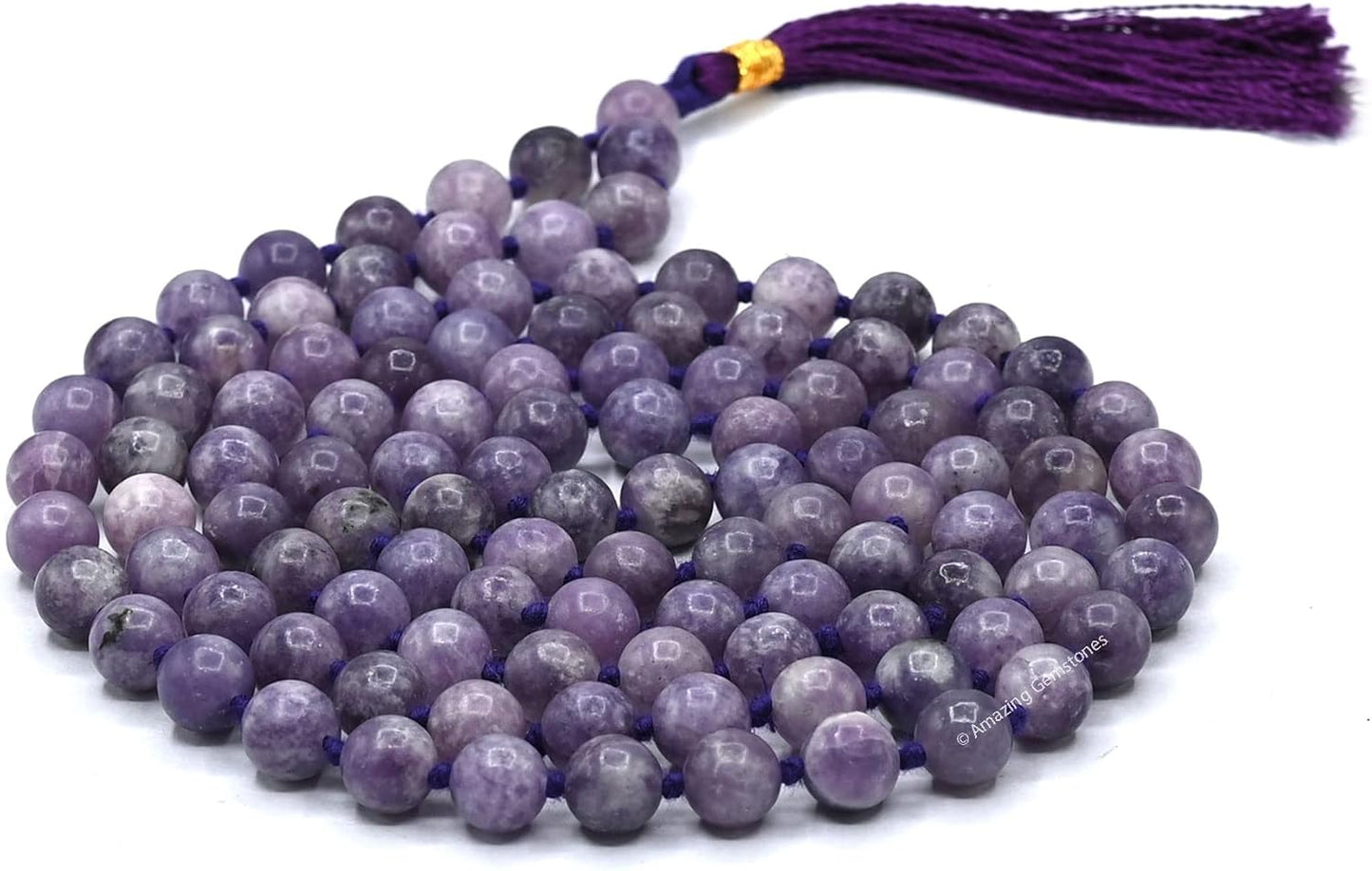 Amazing Gemstone 108 Beads Handmade Mala (Knotted, Rudraksha) - Colors B