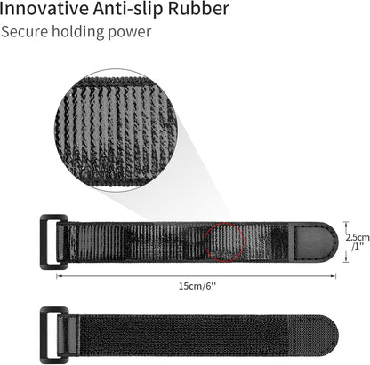 Trilancer Elastic Cinch Straps with Anti-Slip Strips, 24 "x 2" (4 Pack) Multipurpose Hook and Loop Bundling Straps for Hose, Cords, Bike, Luggage, Camping, Yoga Mats