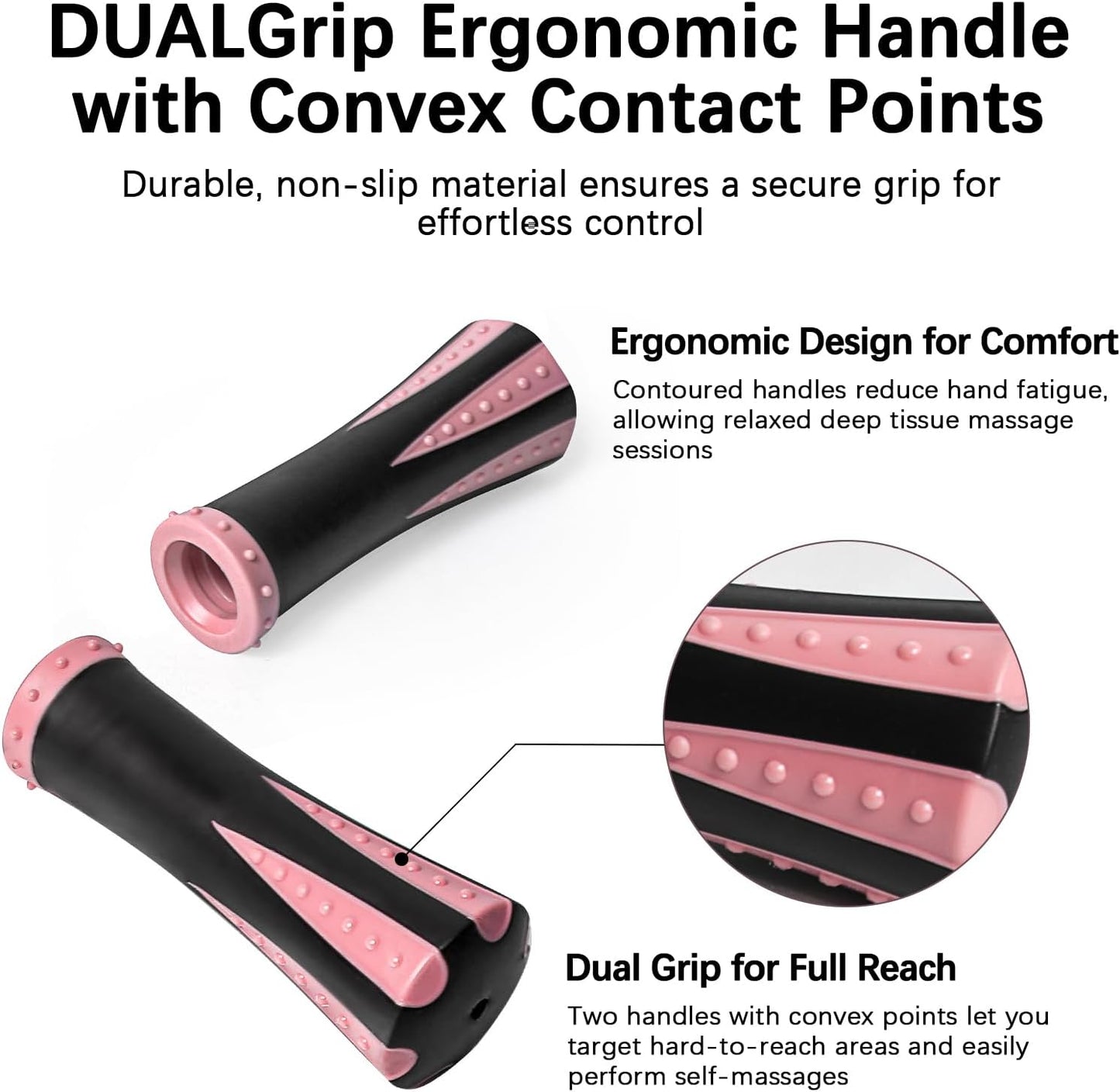 Muscle Roller Massage Roller Stick- Deep Tissue Fascia Blaster for Myofascial Pain Relief, Lymphatic Drainage & Body Sculpting, Handheld Physical Therapy & Recovery Tool (Gray black-18 inch)