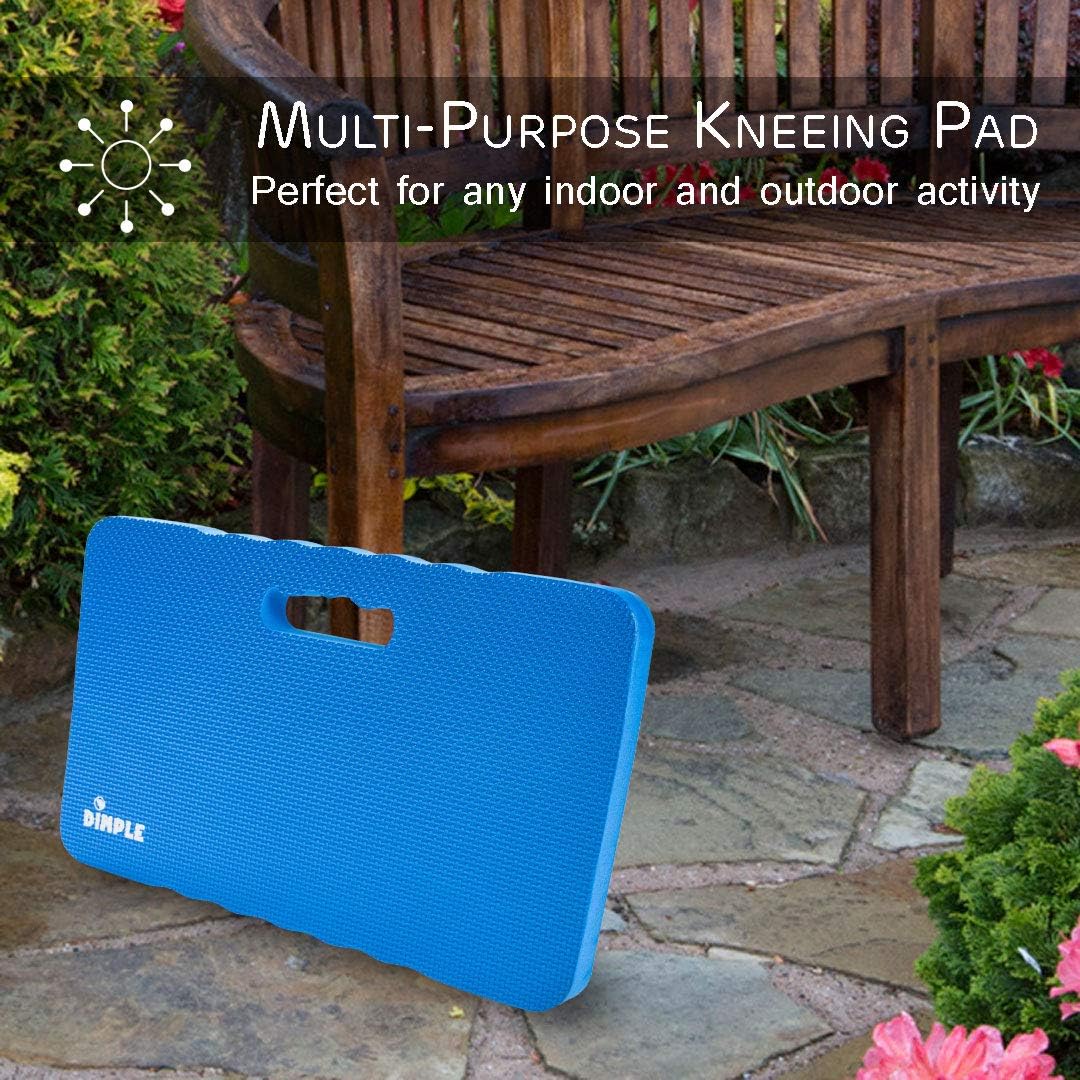 Dimple Thick Kneeling Pad | Garden Pad for Gardening | Kneeling Pad for Work | Garden & Bathtub Kneeler for Baby Bath | Kneeling Mat for Exercise & Yoga (XL) 17.8 x 11, Thickest 1-½"(2 Pack, Blue)