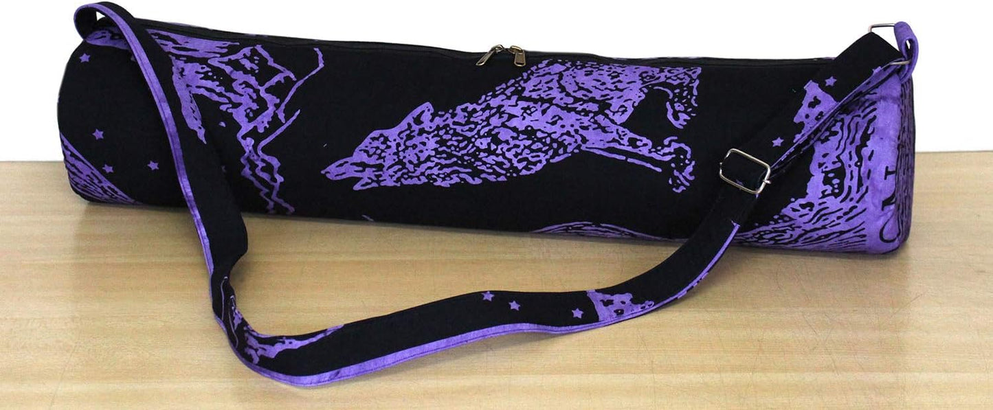 INDIAN CRAFT CASTLE ICC Yoga Mat Bag Carrier Full-Zip Exercise Yoga Mat Carry Bag for Women Men with Multi-Functional Storage Pockets and Adjustable Shoulder Strap 26X6 Inches