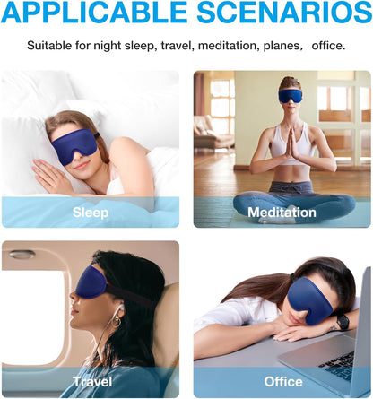 LYSIAN 3D Sleep Mask for Side Sleepers, Blackout Eye Mask with No Pressure on Eyes, Adjustable Comfortable Blindfold with 5 Pairs of Ear Plugs for Sleeping, Travel, Nap, Purple