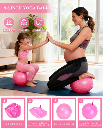 Home Workout Pilates Kit for Women, Better me Pilates Ring and Ball Set Essentials Equipment, with 5 Resistance Bands, Massager Roller, Yoga Starter Accessories for Toning Arms, Thighs & Core