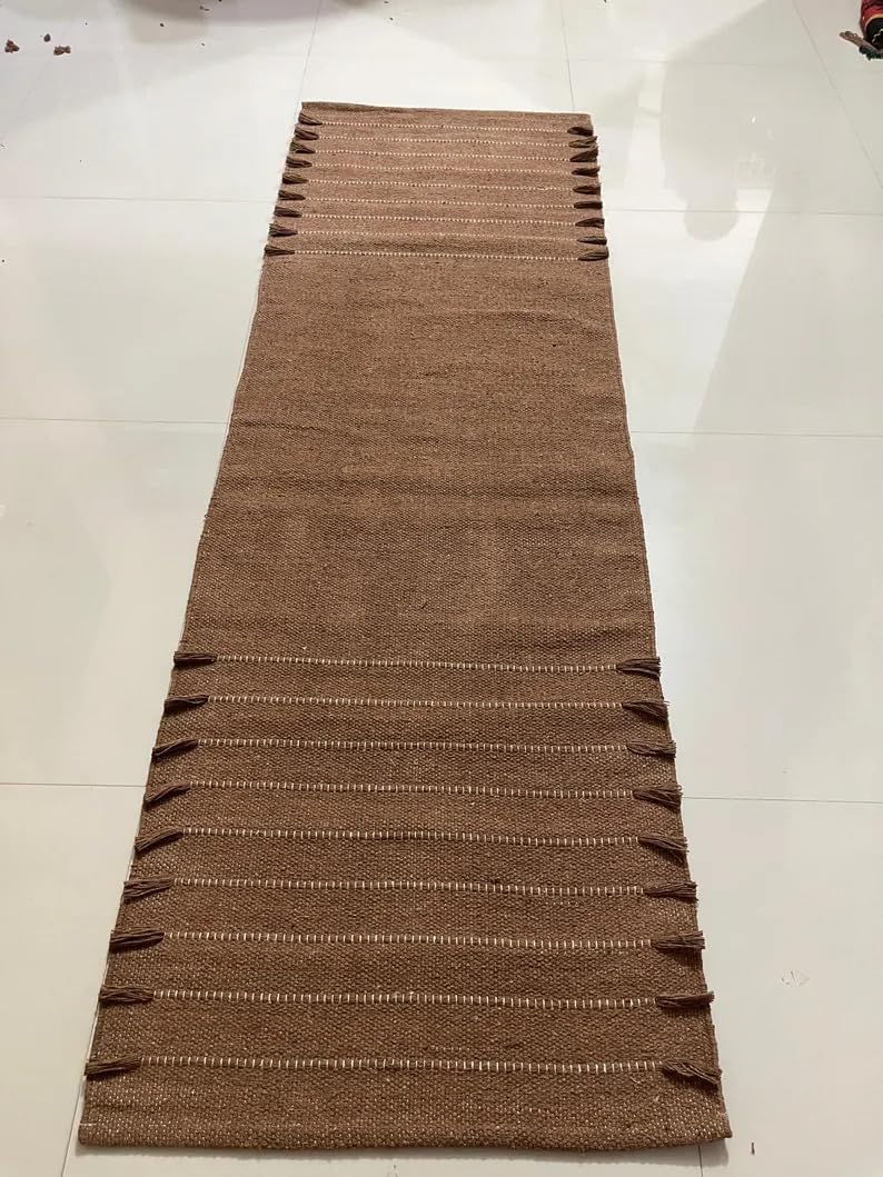 Payal Rugs Cotton Yoga Mat - Eco-Friendly Hand-Woven Rug - Non Slip & Thick (24”x72”x5mm) for Yoga Everyday Fitness at Home - Comfortable Extra-Long