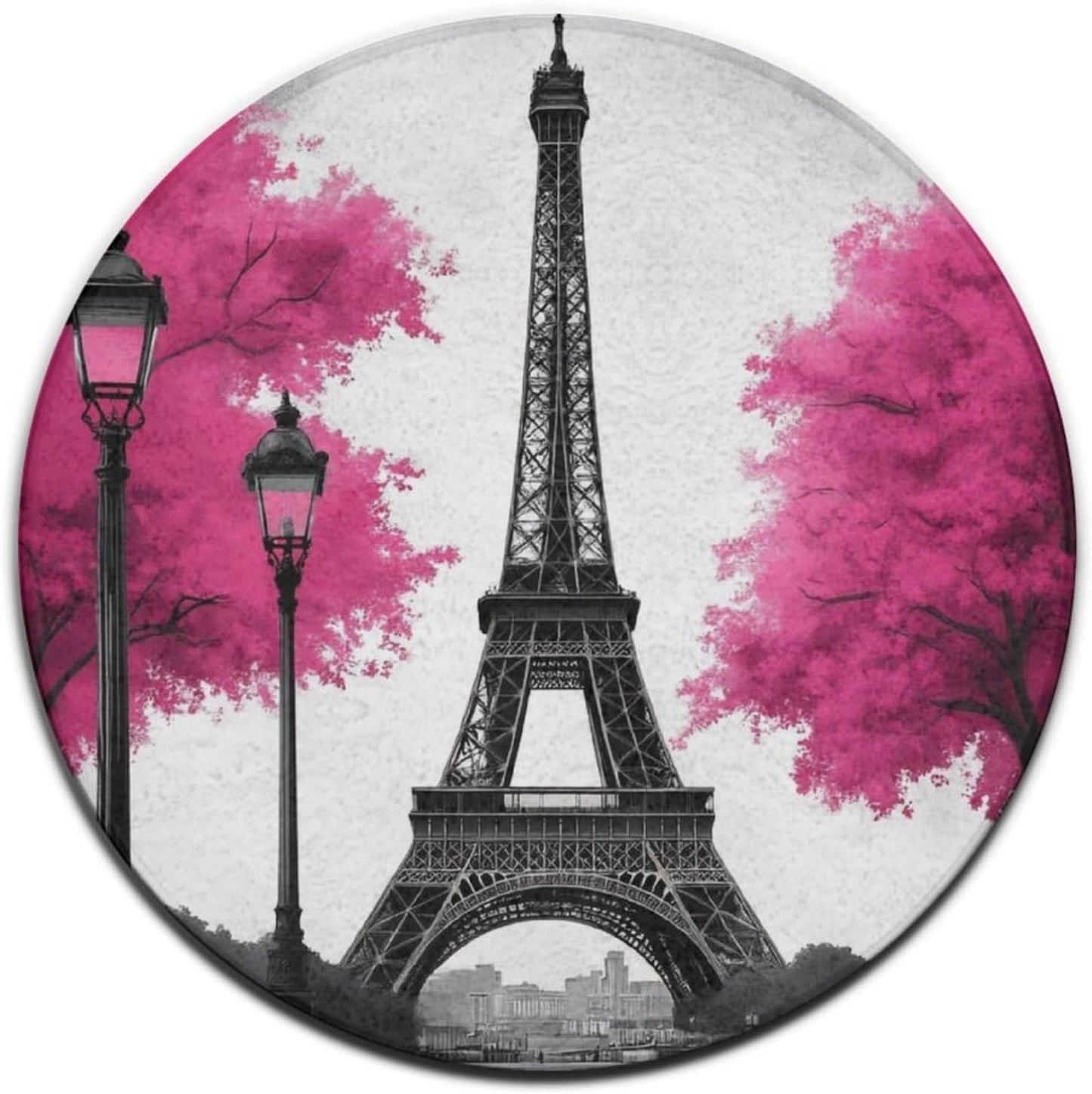 Soft Round Yoga Carpet, Office Chair Decor Round Mat for Carpet and Hardwood Floors Purple Butterfly