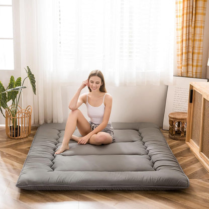 MAXYOYO Bohemian Retro Mattress Boho Floral Japanese Futon Mattress Tatami Floor Mat Foldable Portable Camping, Sleeping Pad, Lounger Couch Bed Full Size