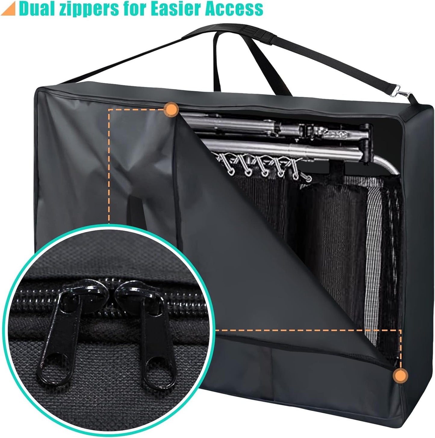 Kovshuiwe Large Outside Chair Storage Bag, 600D Chair Carry Bag for Zero Gravity Chair Cover, Heavy Duty Folding Lounge Chair Carrying Case, Extra Large Moving Bags with Zippers