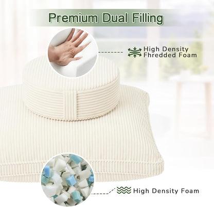Meditation Cushion Set, Large Meditation Pillow with Ergonomic Support Prayer Pad, Modern Zafu & Zabuton Set to Mindfulness, Yoga, Removable Corduroy Cover, Green, 32in