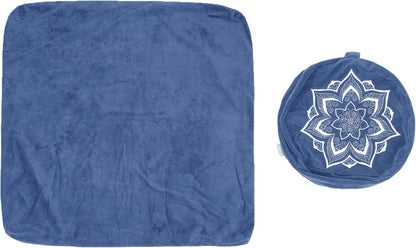 Meditation Zafu Cushion Set,Removable Machine-Washable Luxury Velvet Cover (Blue（Only Cover）)