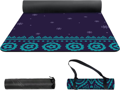 nuveti Yoga Mat Print Extra Thick TPE Non Slip Fitness Exercise Mat with Carrying Bag,72"x24" Extra Thick 6MM Exercise & Workout Mat for Yoga, Pilates Fitness and Floor Exercises - Colors A