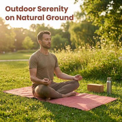 LFH Home Handmade Cotton Yoga Mat Cotton Rug picnic mat For Exercise, Workout, Fitness - Perfect Heavy Quality Eco Friendly Natural Cotton Woven Reversible Yoga Mats for Men & Women - 72x26 Inch.