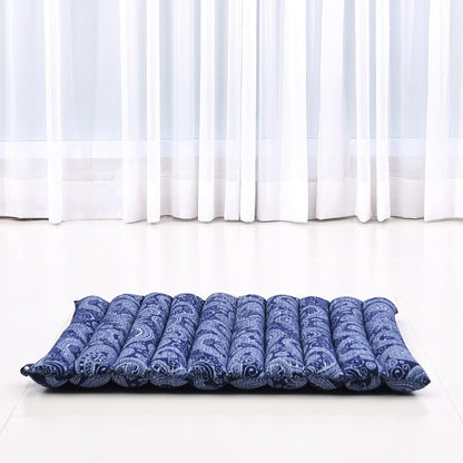 Leewadee Meditation Cushion Set – 1 Small Zafu Yoga Pillow and 1 Small Roll-Up Zabuton Mat Filled with Kapok