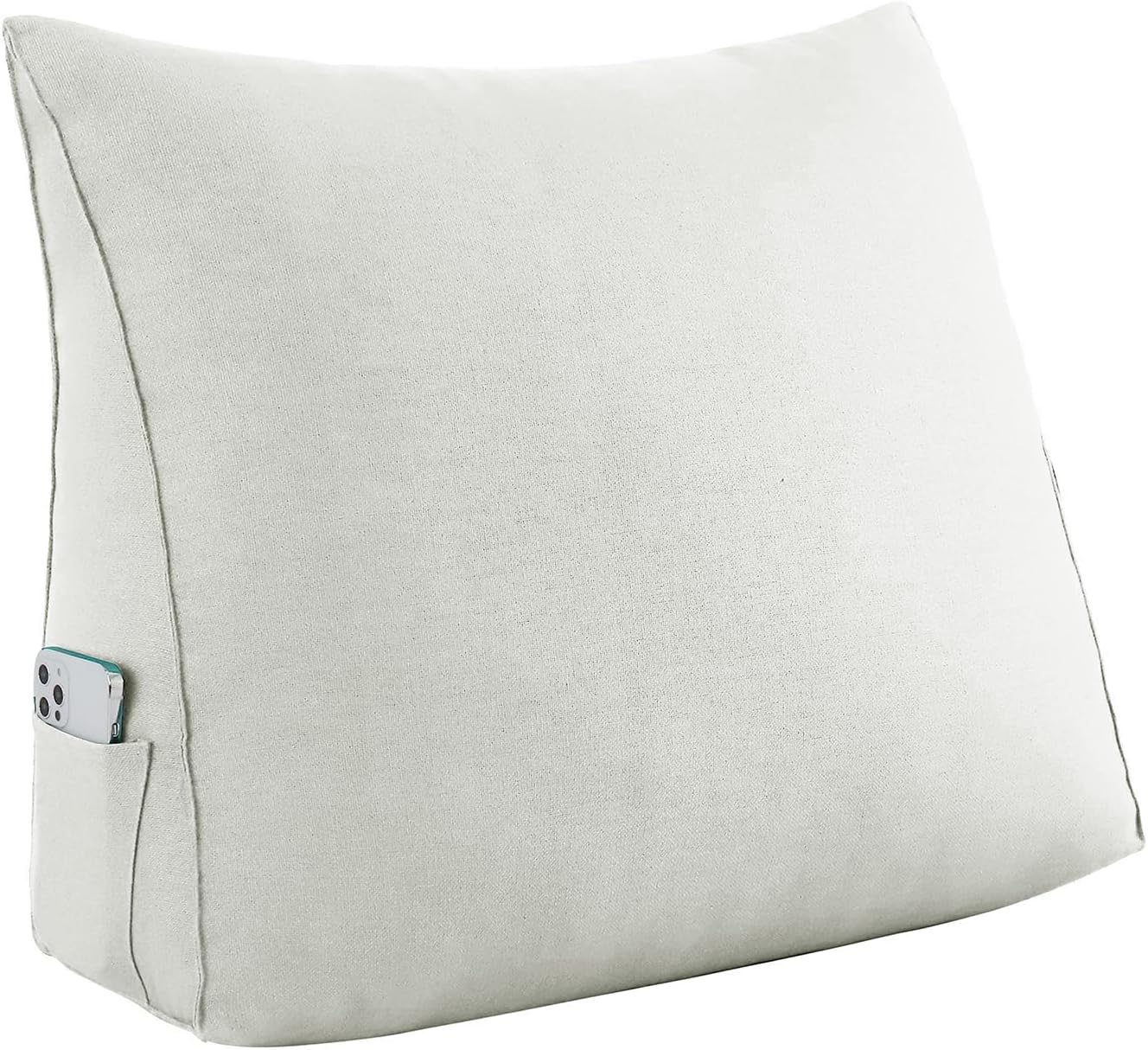 Cotton Linen Daybed Pillow Large Filled Triangular Soft Headboard Wedge Cushion Bed Backrest Positioning Support Reading Pillow for Adult Shoulder Lumbar Leg Bolster（Yellow, Small）